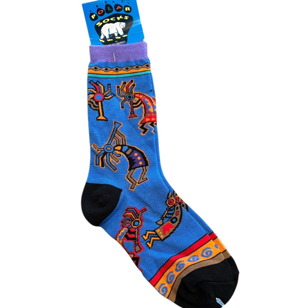 Vintage Polar Socks with Southwestern pattern, sock size 8-11